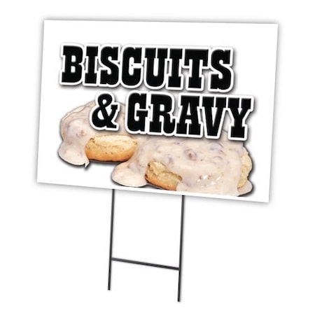 Biscuits & Gravy Yard Sign & Stake Outdoor Plastic Coroplast Window